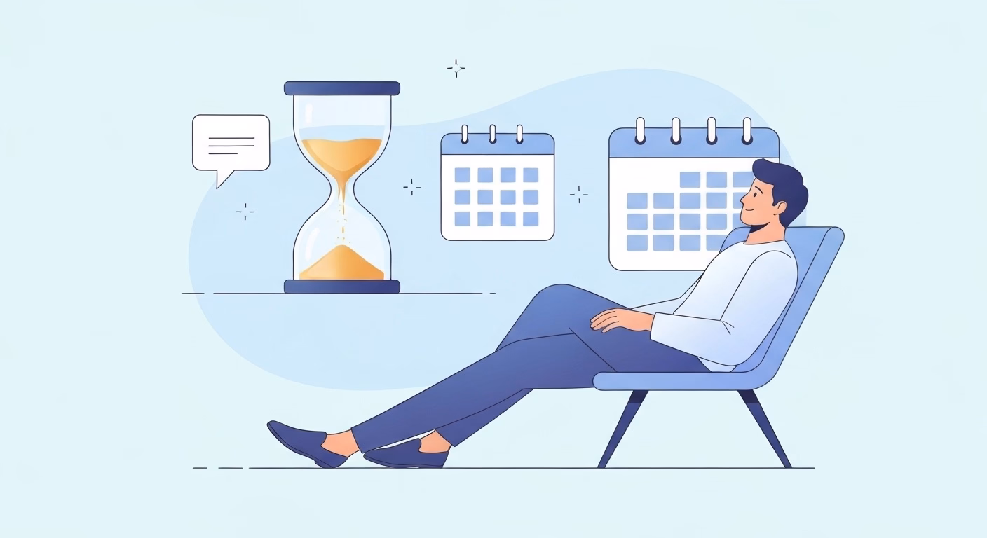 A person is relaxing comfortably in a chair, with a sense of calm and leisure. …