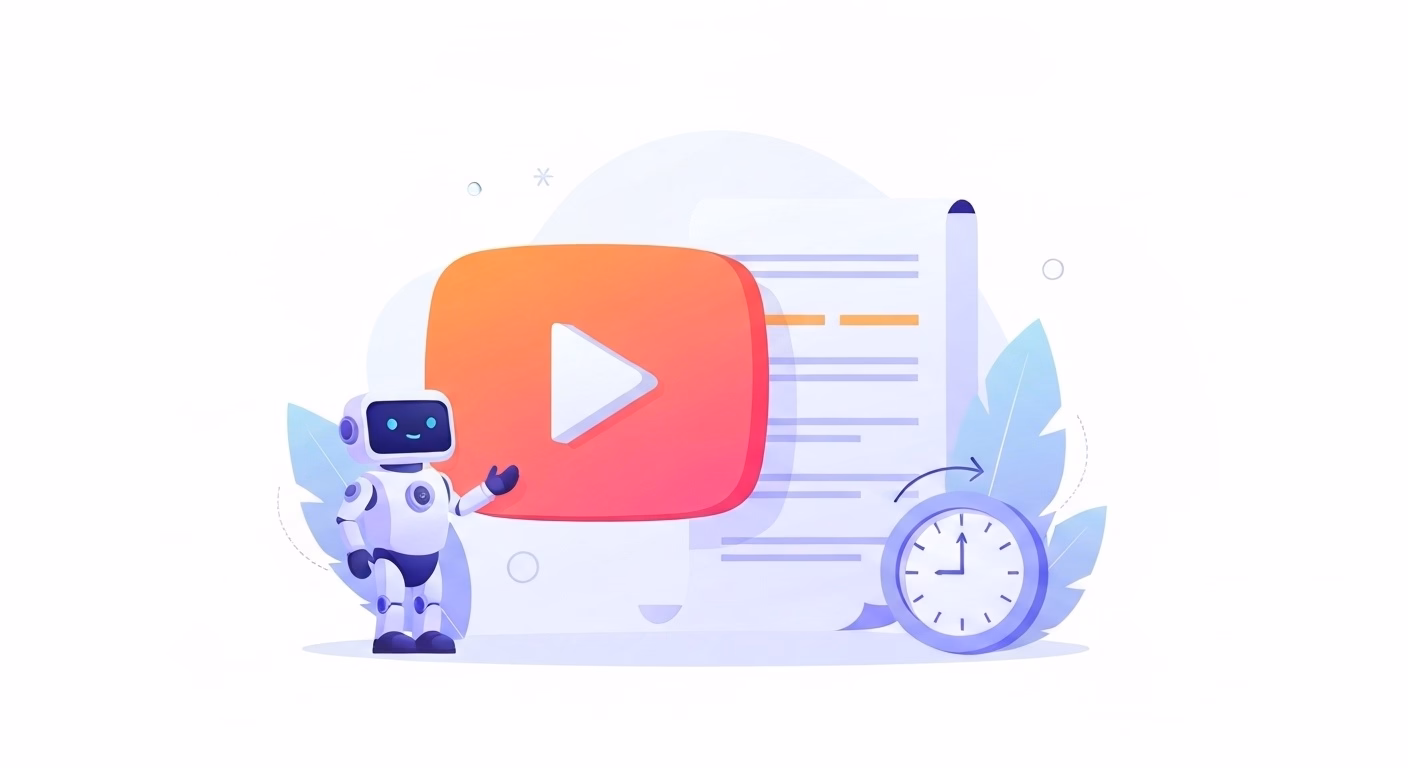 A professional blog article thumbnail showing a large YouTube play icon being t…