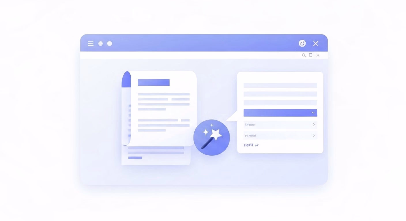An illustration of a web browser window displaying a PDF document. On the side,…