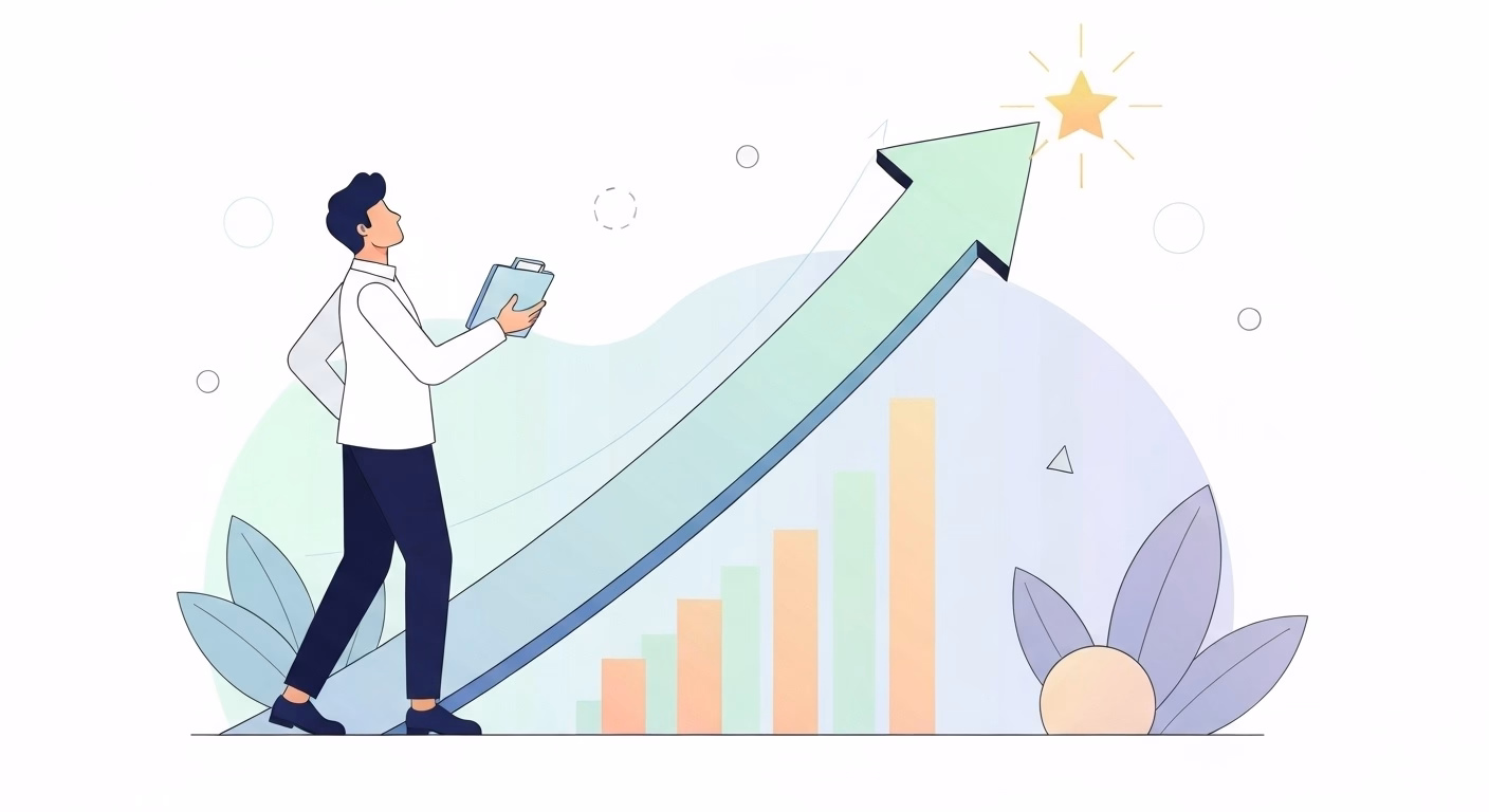 A motivational illustration showing the transformative impact of a productivity…