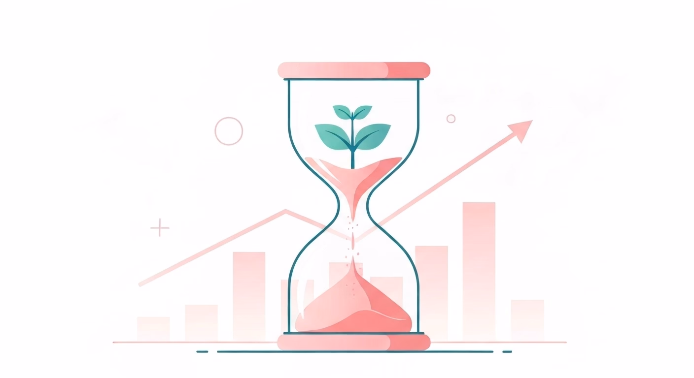 A symbolic and inspiring illustration of an hourglass where the falling sand tr…