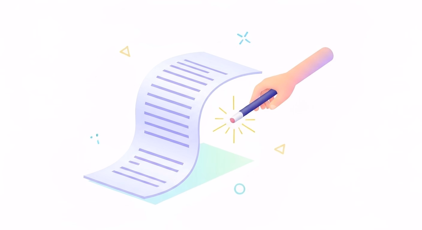 professional blog article thumbnail showing a magic wand transforming a long En…