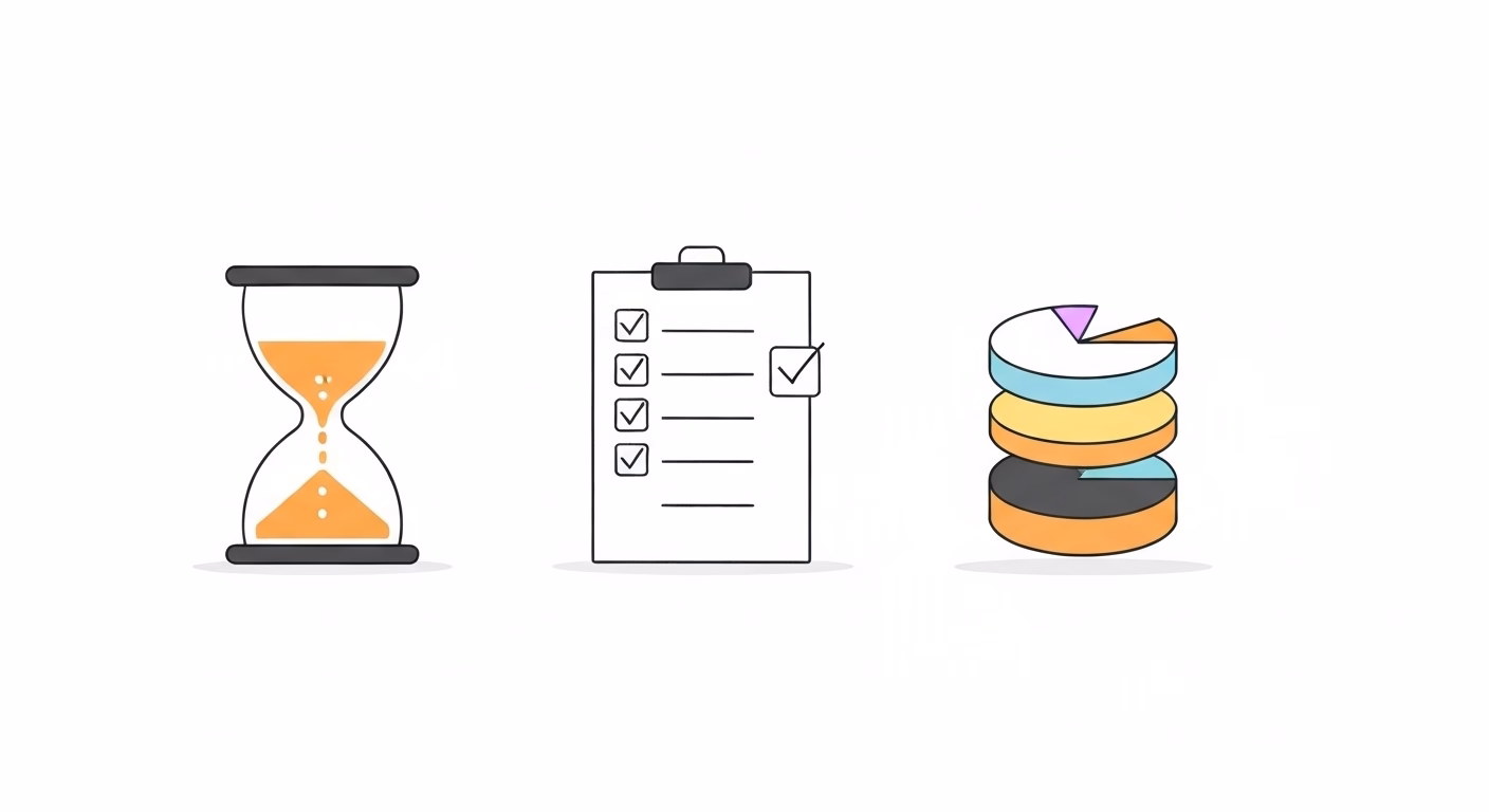 An illustration showcasing key benefits. Three icons are arranged horizontally:…