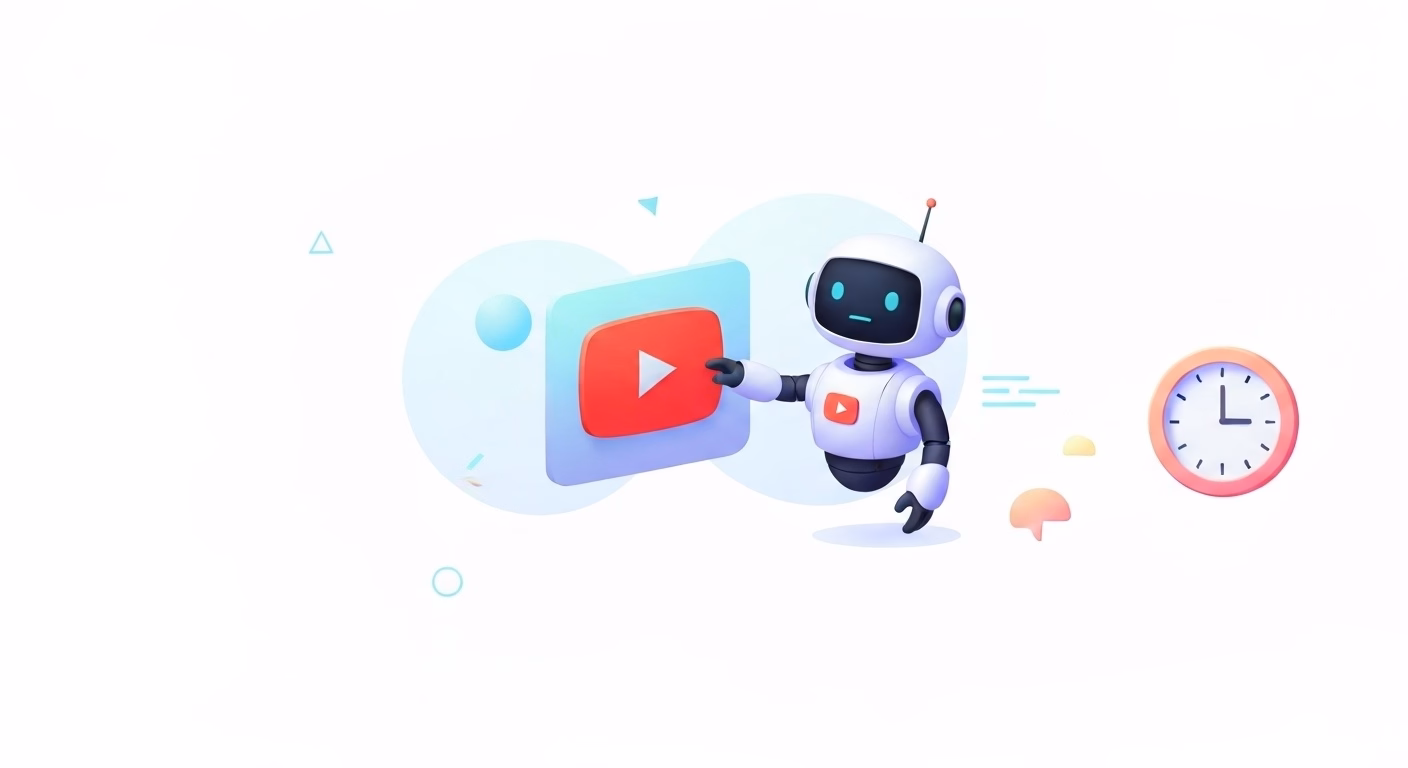 professional blog article thumbnail showing a friendly AI robot interacting wit…