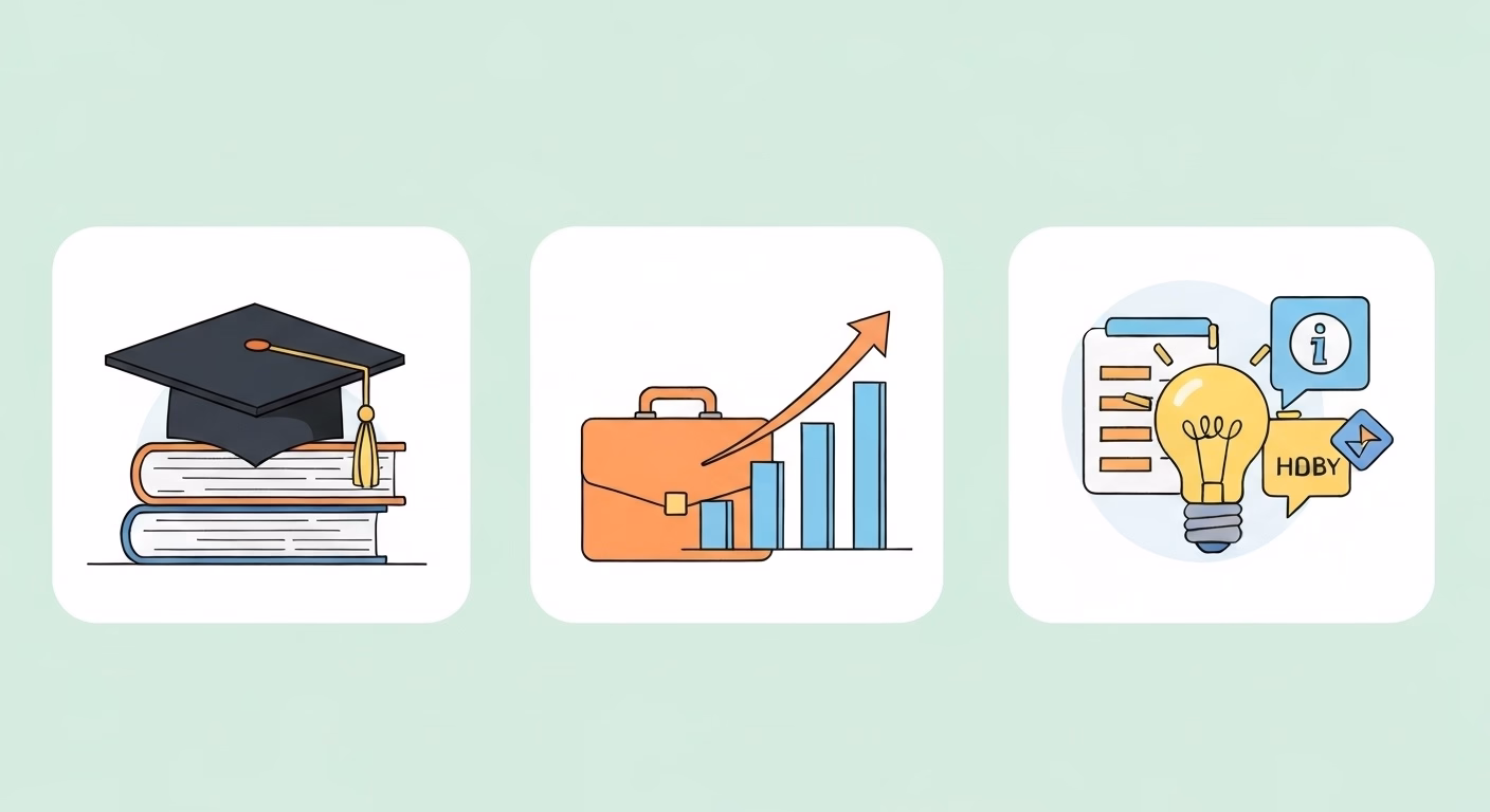 A dynamic illustration showcasing three distinct use-cases in separate, clean p…