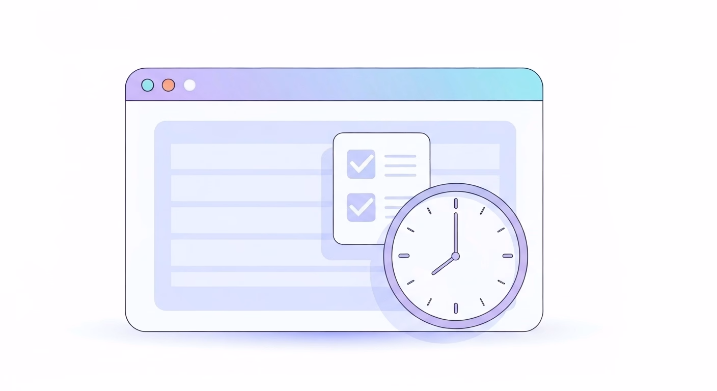 professional blog article thumbnail showing a stylized browser window with a sm…