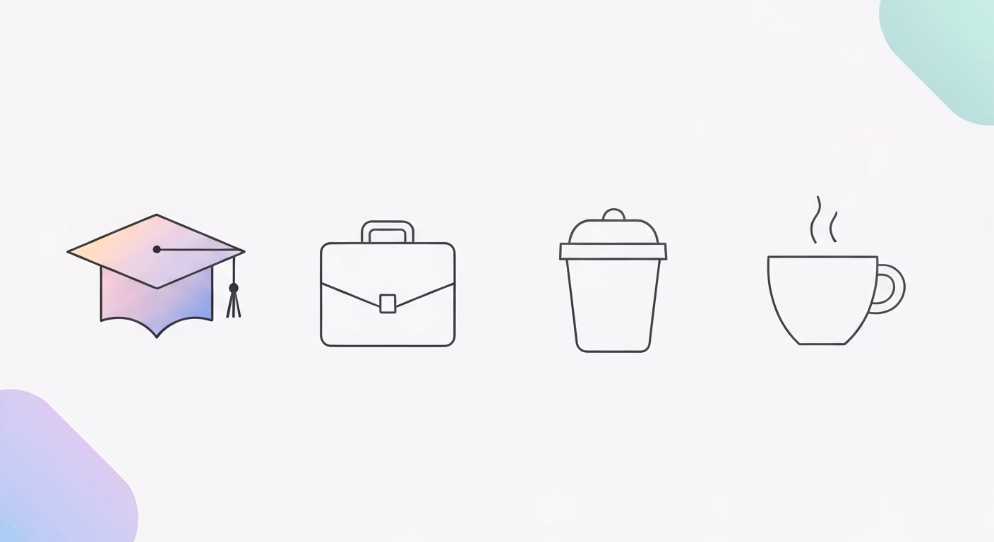 Showcasing various use cases for the tool. Three symbolic icons are arranged ne…