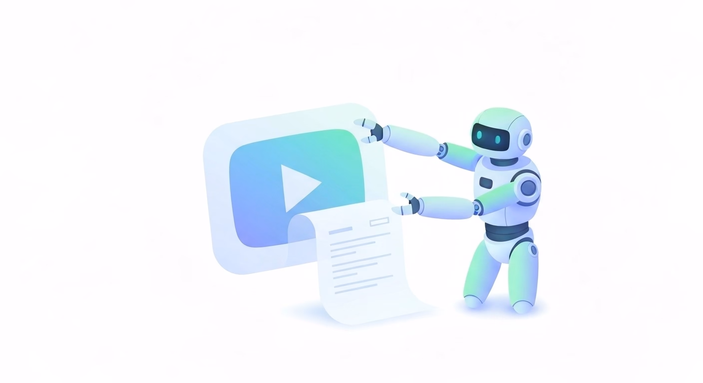 professional blog article thumbnail showing a friendly AI robot effortlessly tr…