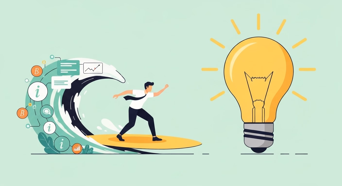 An inspiring and conceptual illustration for the conclusion. A stylized figure …