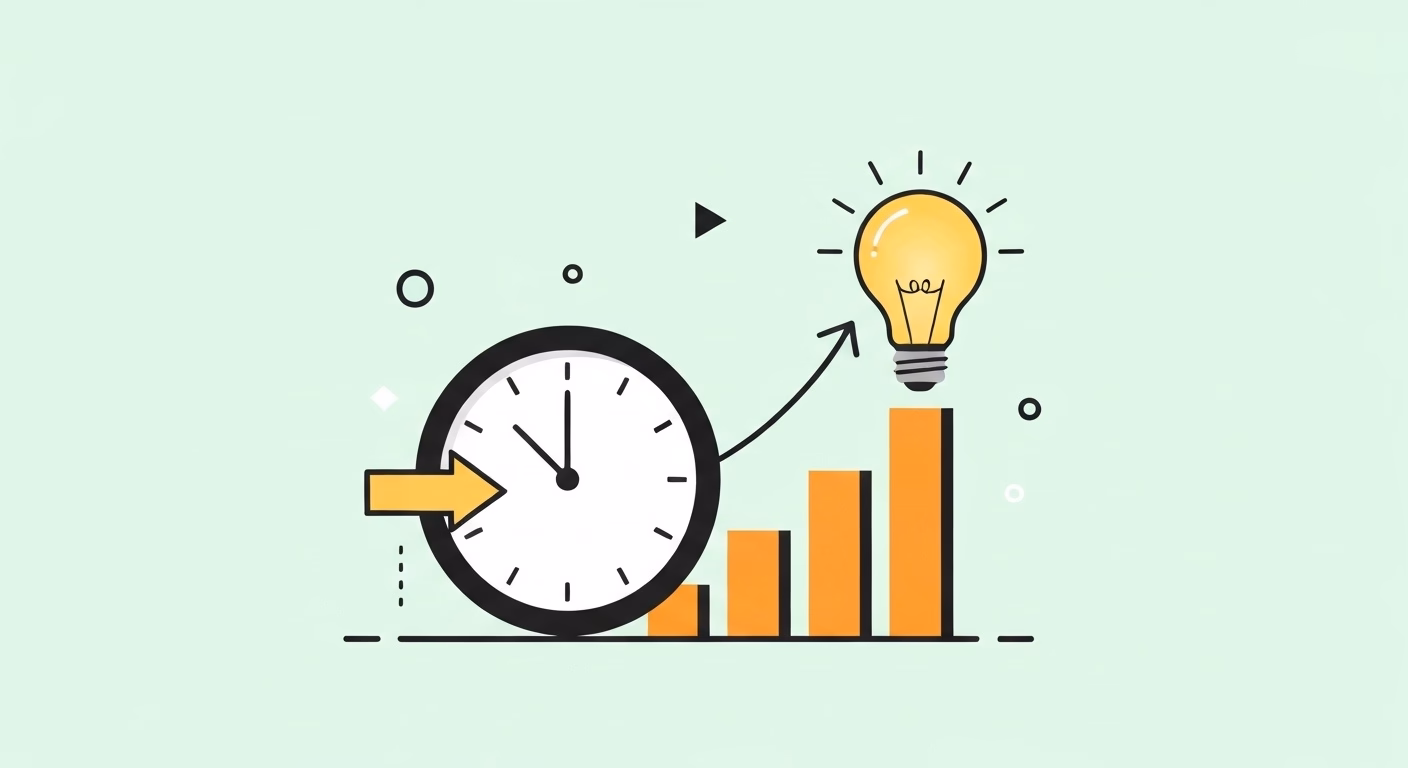 An illustration showcasing the benefits of efficiency and productivity. It feat…