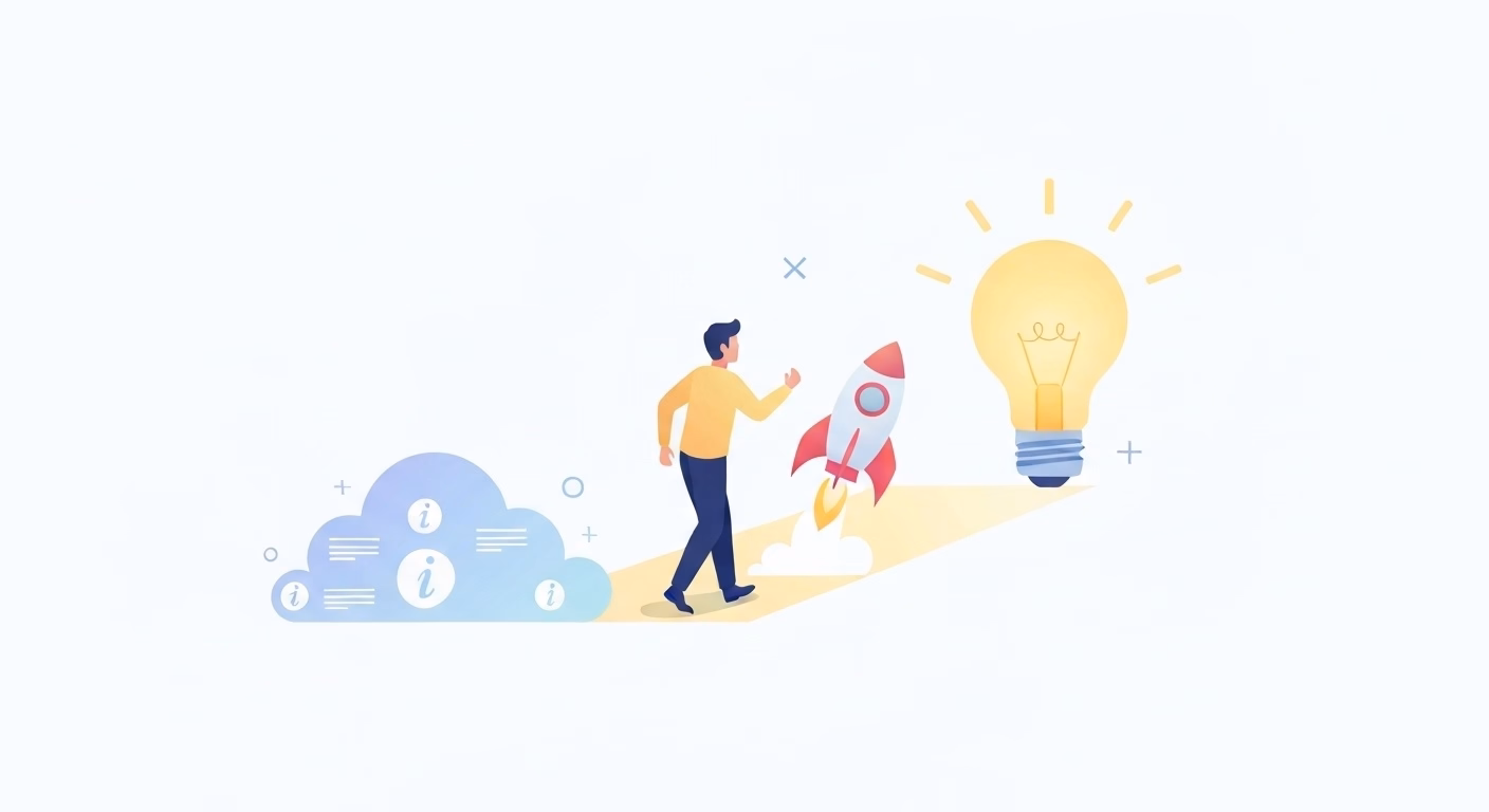 A motivational, abstract illustration of a person confidently stepping onto a b…