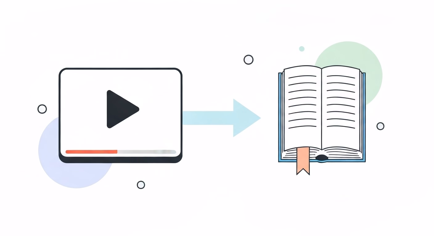 An illustration demonstrating the shift from watching videos to reading them. A…