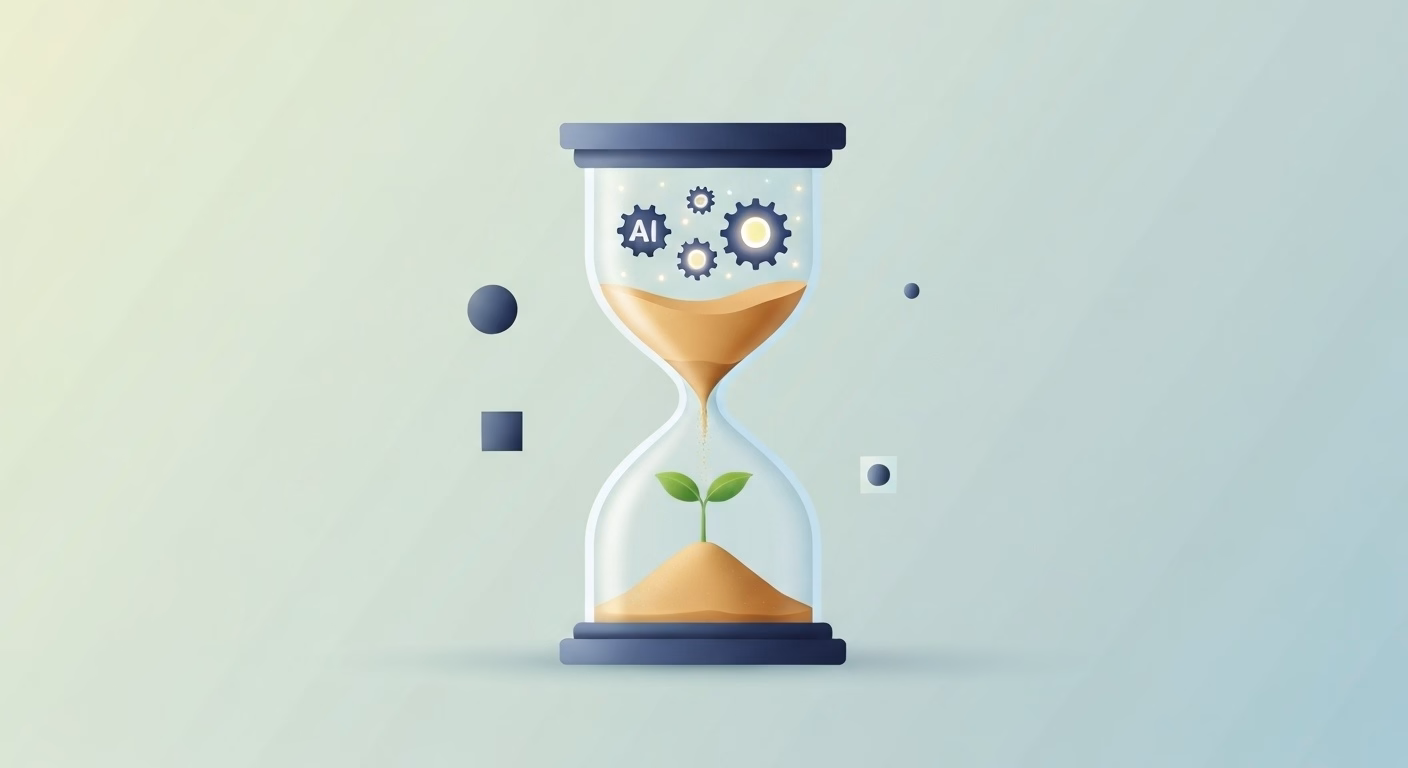 A symbolic illustration of an hourglass where the sand falling through is being…